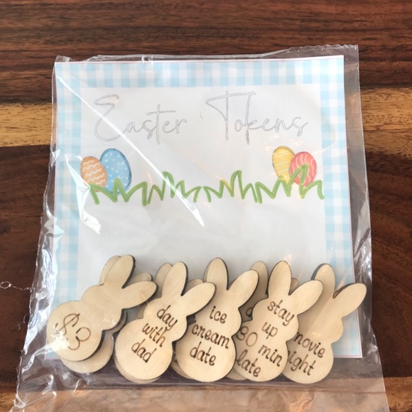 Wooden bunny tokens for Easter egg hunt - Picture 2 of 2